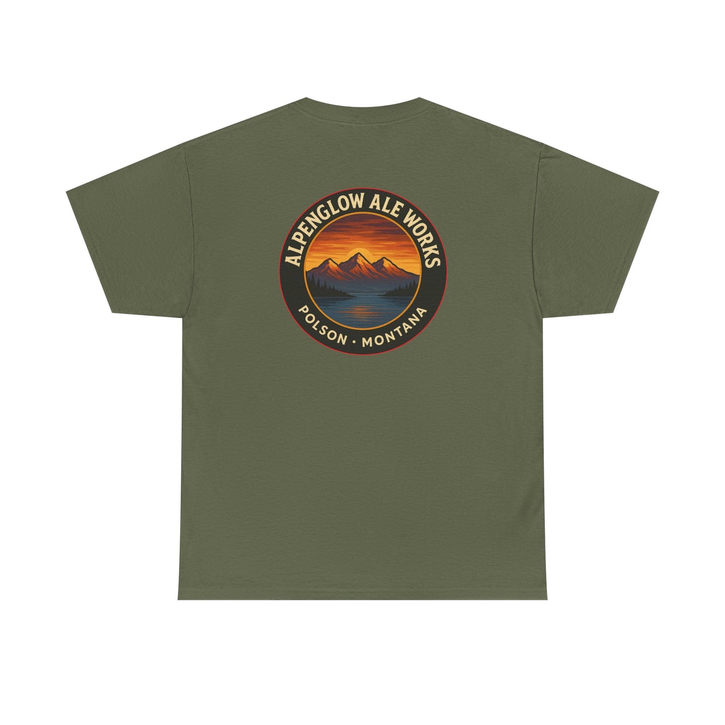Alpenglow Ale Works Unisex Heavy Cotton Tee - Retro Mountain Design