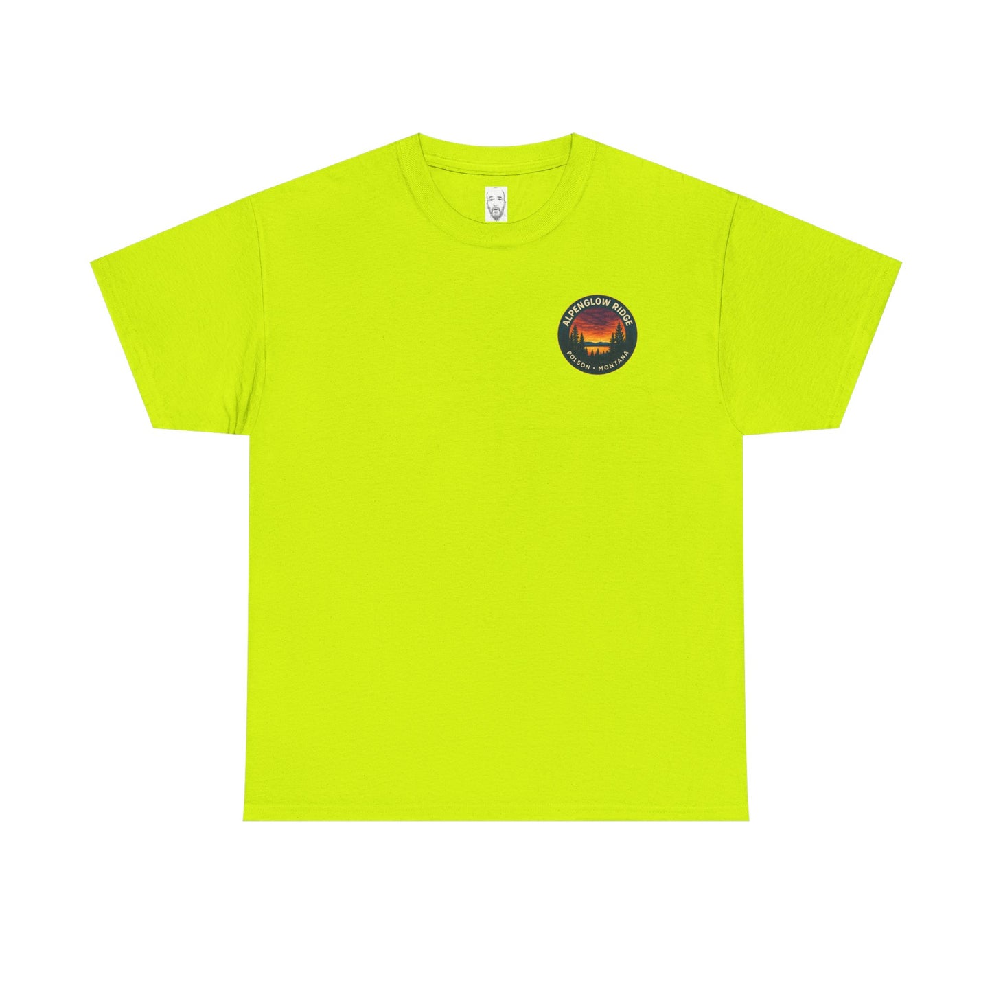 Unisex Heavy Cotton Tee - Alpenglow Ridge Sunset Graphic
