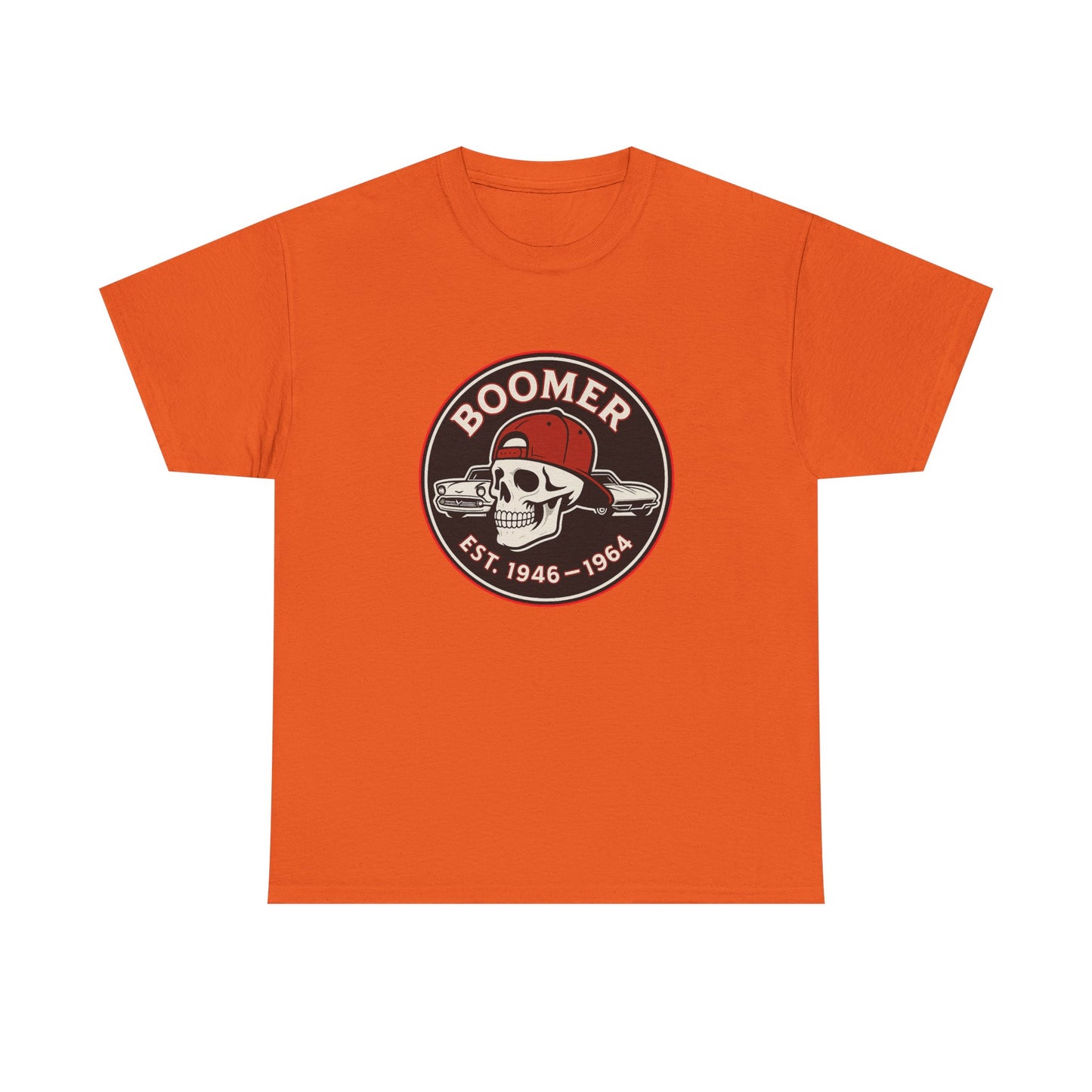Boomer II Skull Graphic Tee | Vintage Style Unisex Heavy Cotton Tee | Cool Gift for Boomers, Retro Fashion, Casual Wear, Birthday Gift