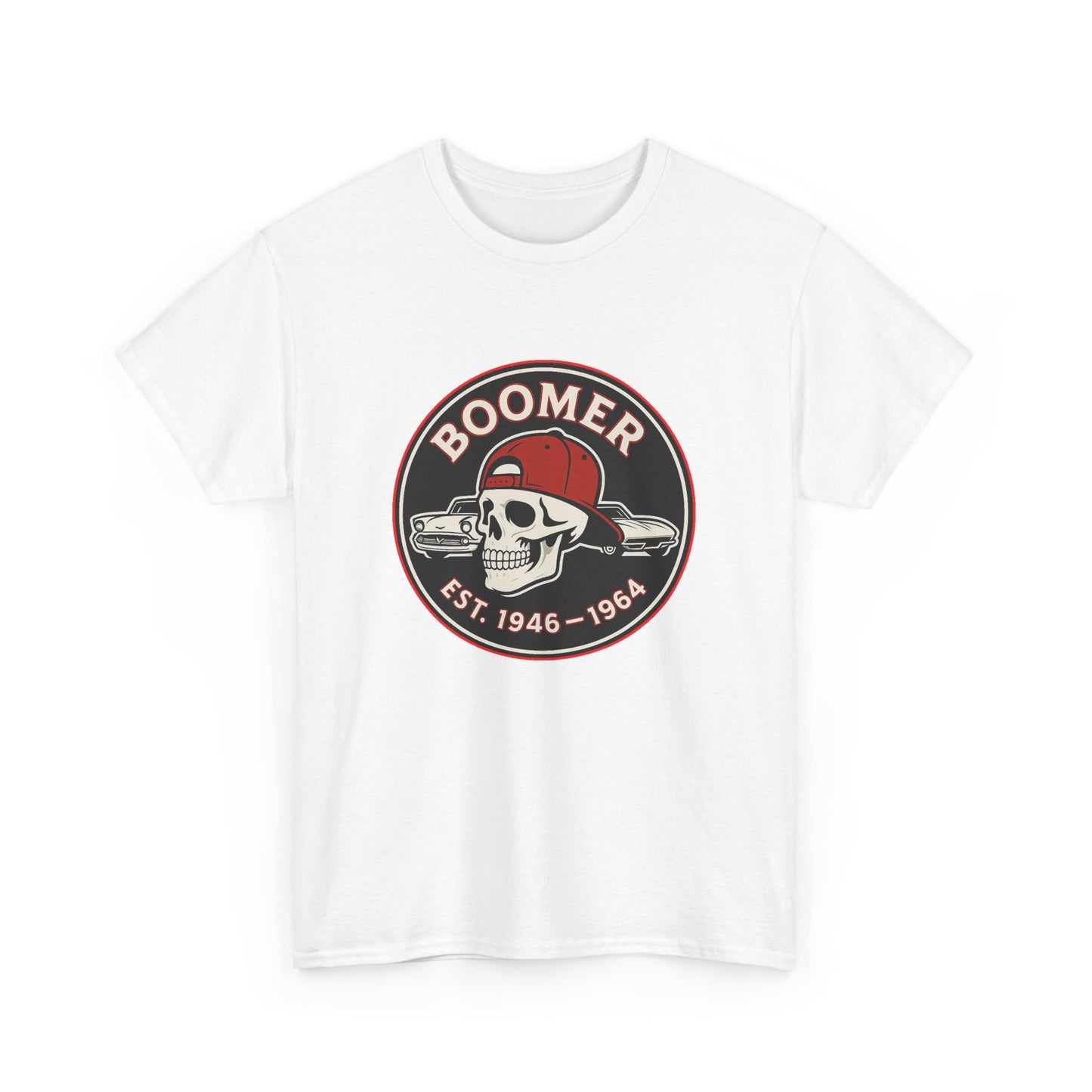 Boomer II Skull Graphic Tee | Vintage Style Unisex Heavy Cotton Tee | Cool Gift for Boomers, Retro Fashion, Casual Wear, Birthday Gift