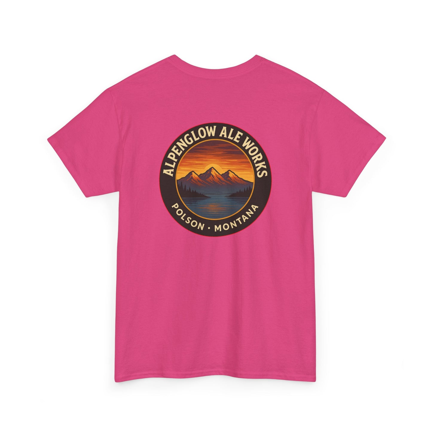 Alpenglow Ale Works Unisex Heavy Cotton Tee - Retro Mountain Design