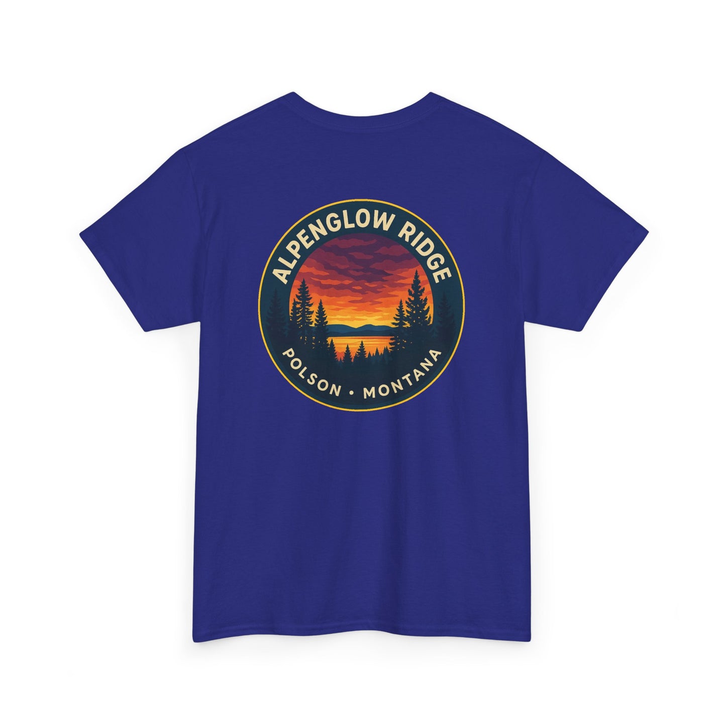 Unisex Heavy Cotton Tee - Alpenglow Ridge Sunset Graphic