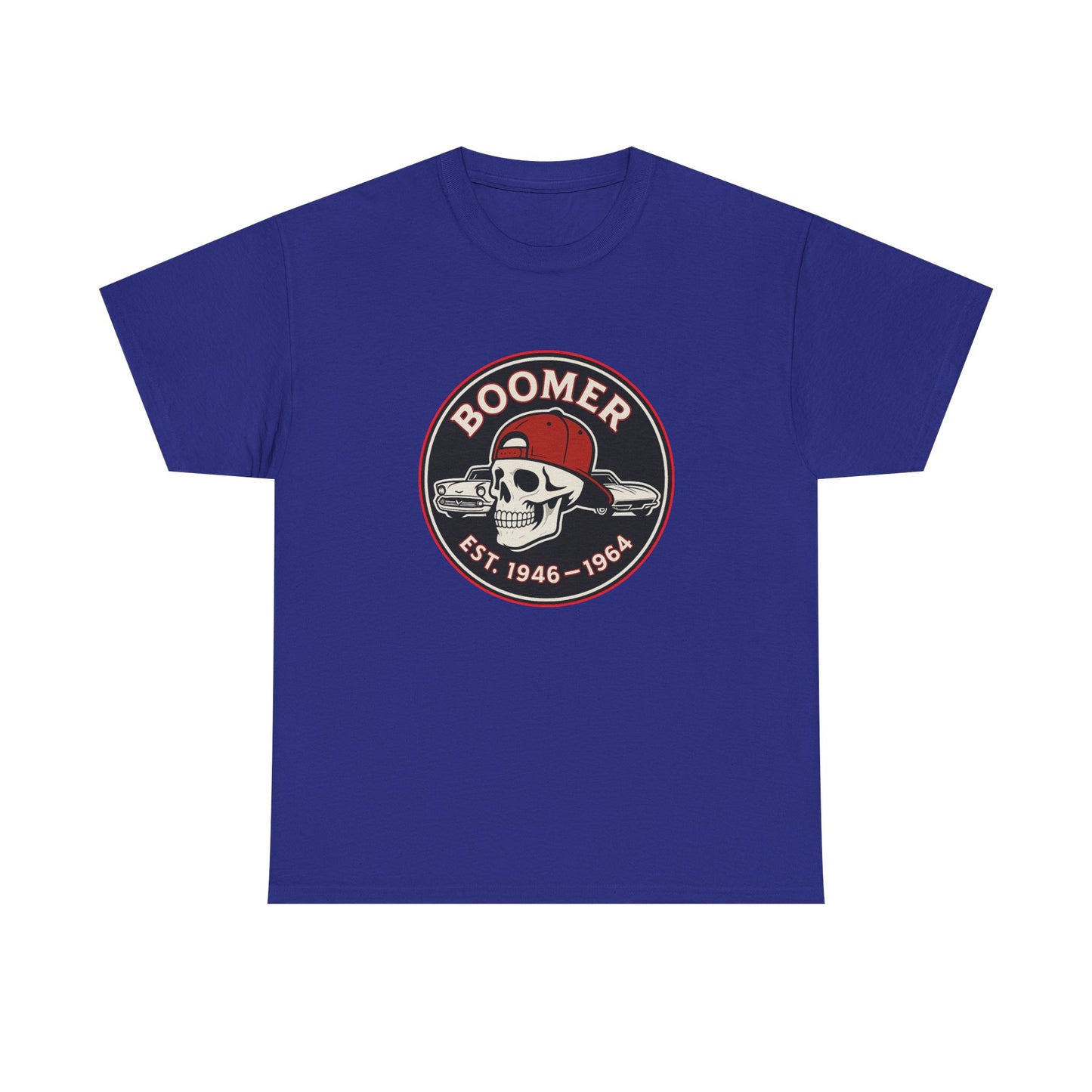 Boomer II Skull Graphic Tee | Vintage Style Unisex Heavy Cotton Tee | Cool Gift for Boomers, Retro Fashion, Casual Wear, Birthday Gift