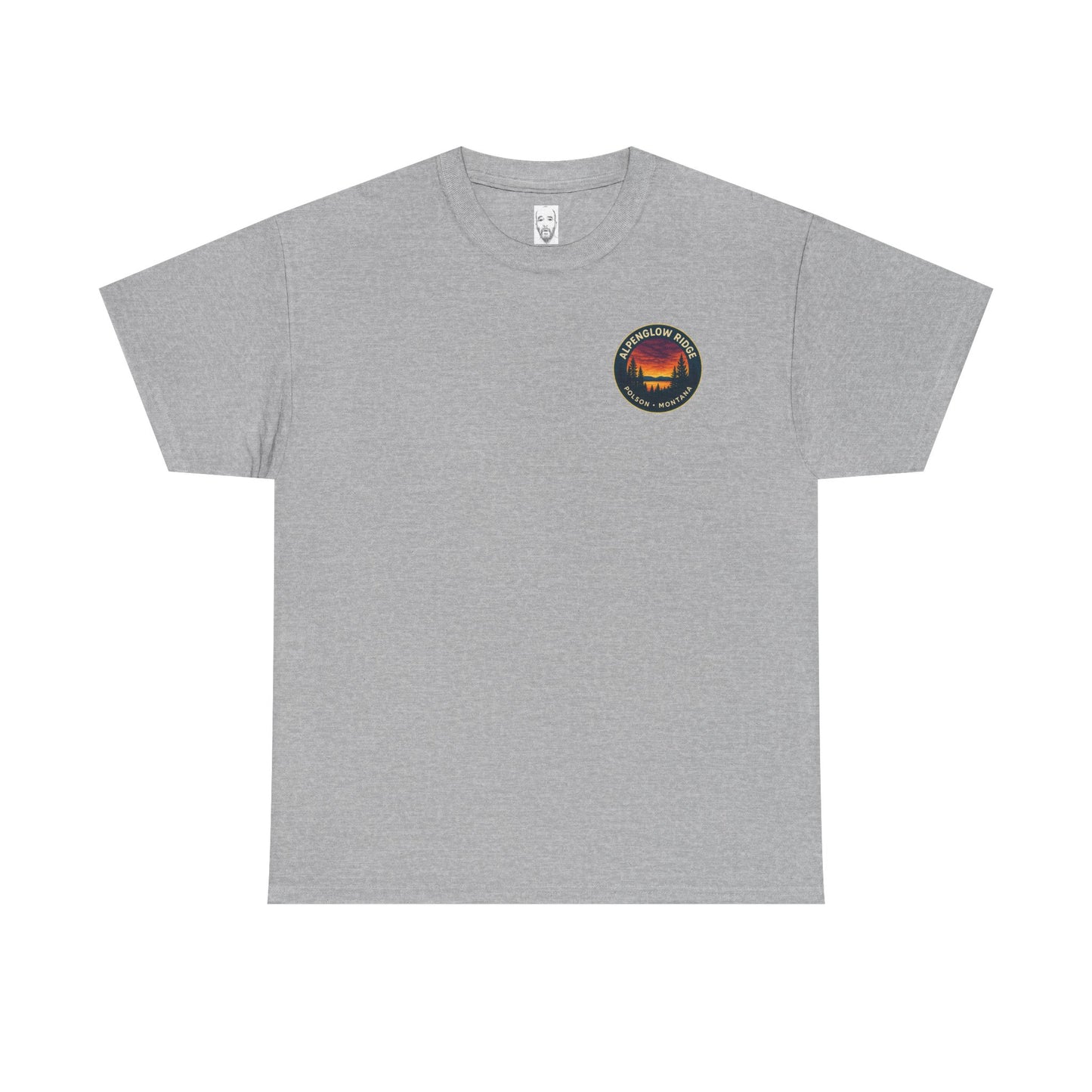 Unisex Heavy Cotton Tee - Alpenglow Ridge Sunset Graphic
