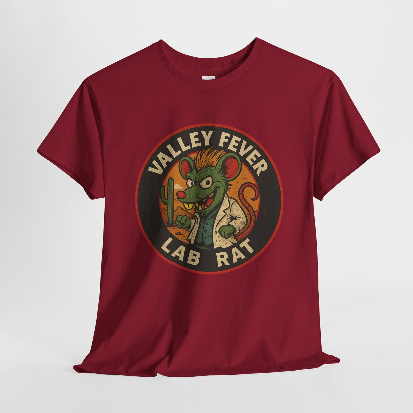 Vintage Valley Fever Lab Rat Tee - Unisex Heavy Cotton T-Shirt, Retro Graphic Shirt, Fun Gift Idea, Casual Wear, Animal Lover Apparel