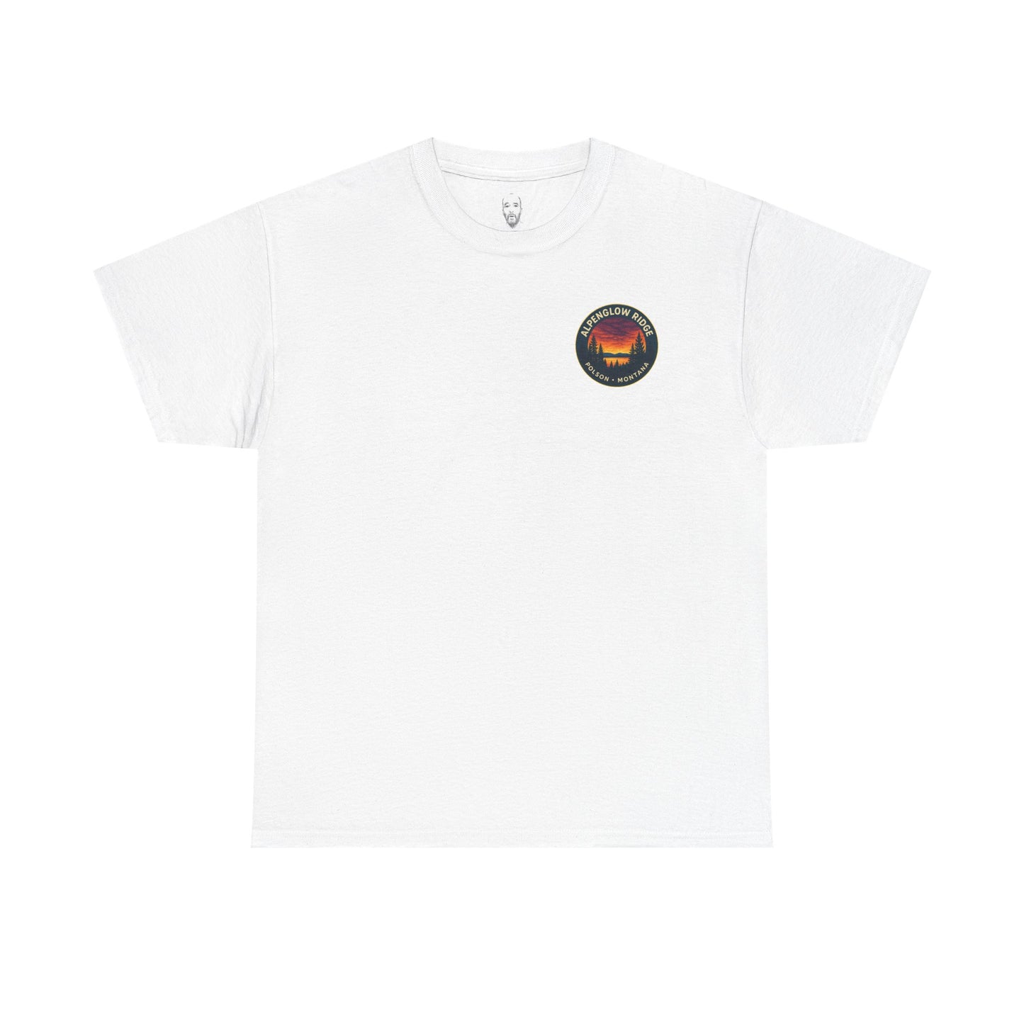 Unisex Heavy Cotton Tee - Alpenglow Ridge Sunset Graphic
