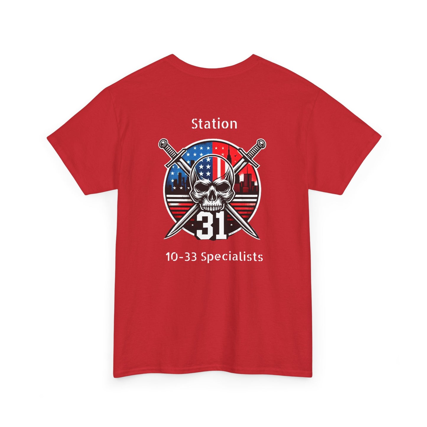 Skull and swords Station 31 Unisex Jersey Short Sleeve Tee