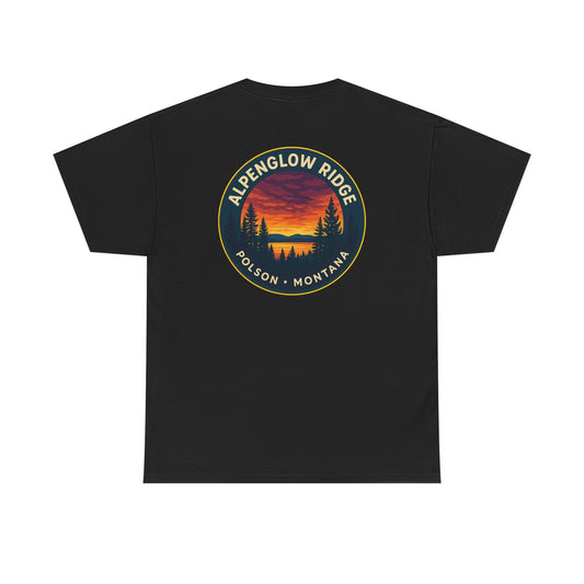 Unisex Heavy Cotton Tee - Alpenglow Ridge Sunset Graphic