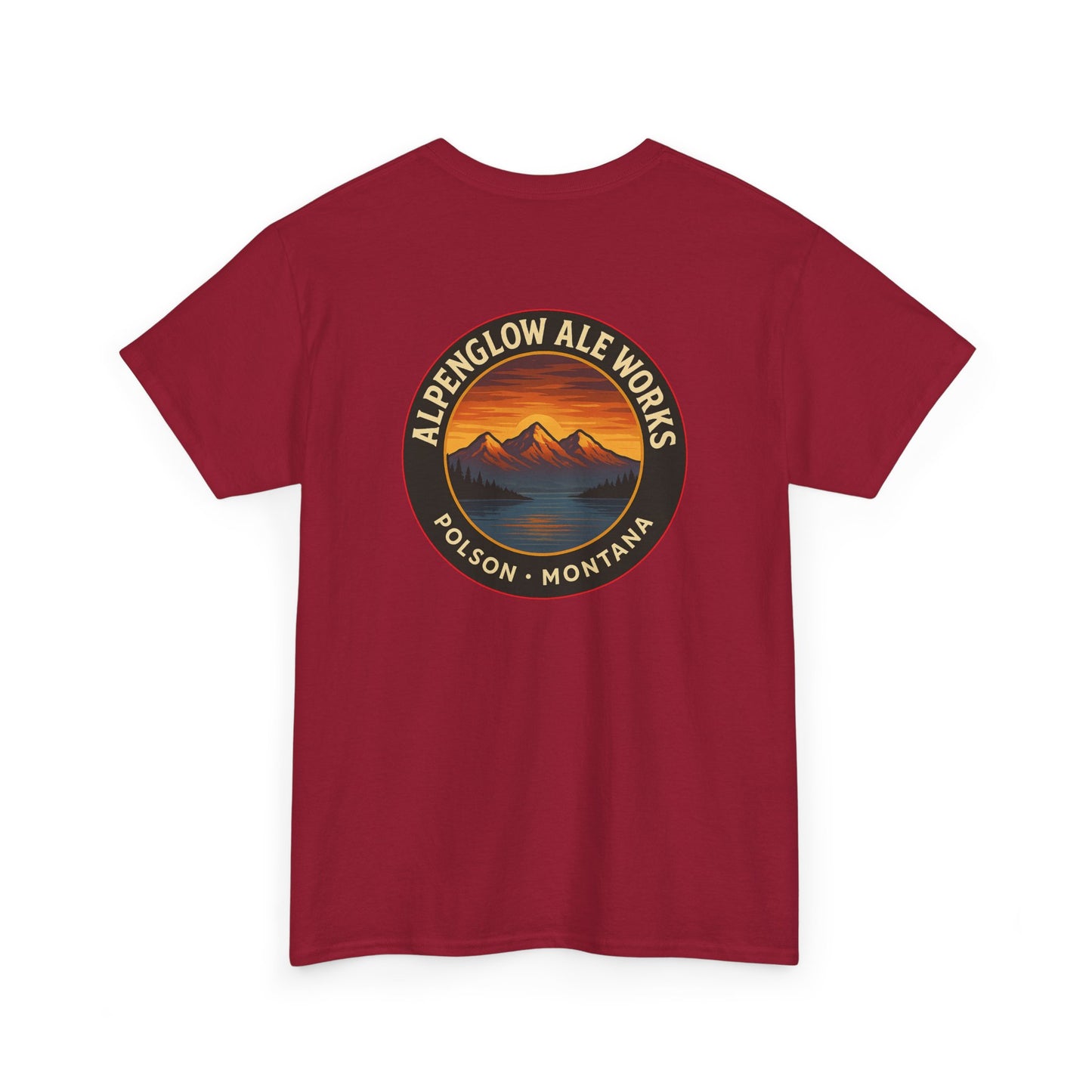 Alpenglow Ale Works Unisex Heavy Cotton Tee - Retro Mountain Design