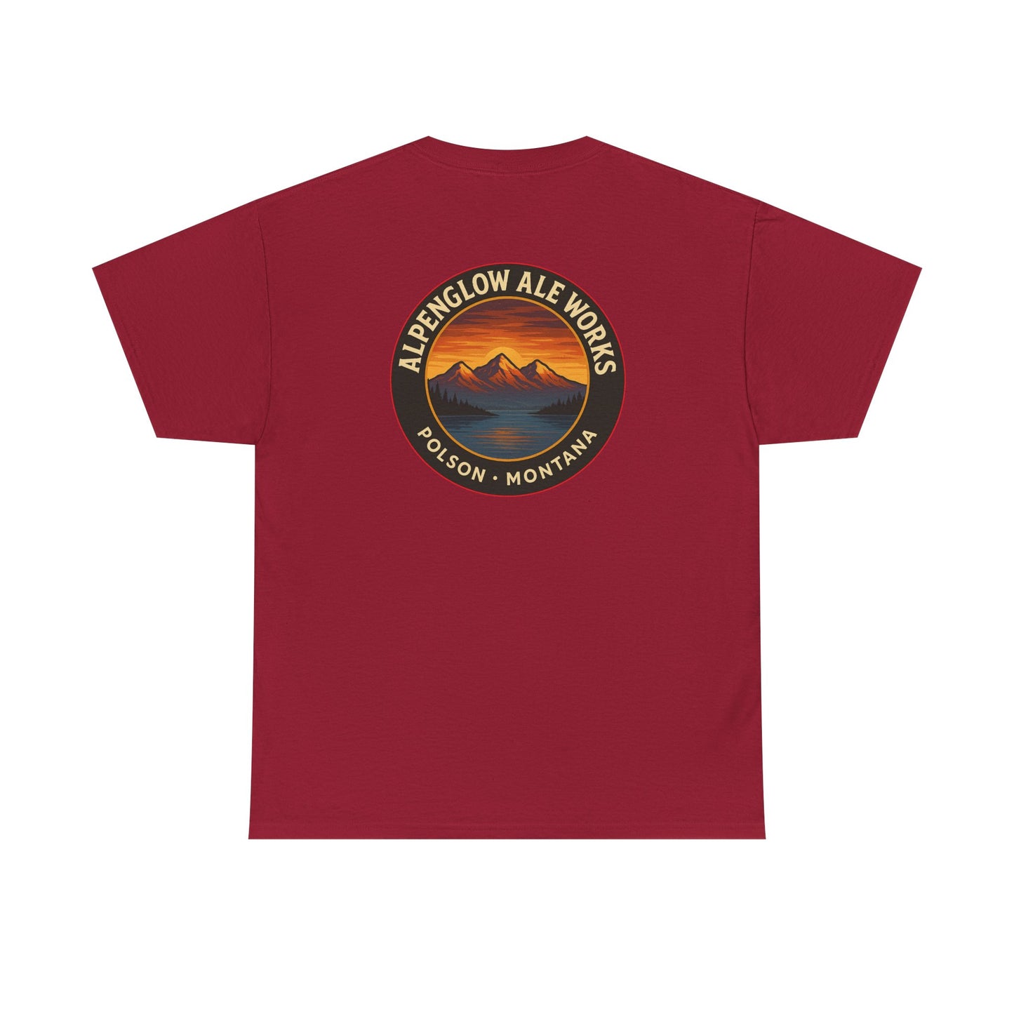 Alpenglow Ale Works Unisex Heavy Cotton Tee - Retro Mountain Design
